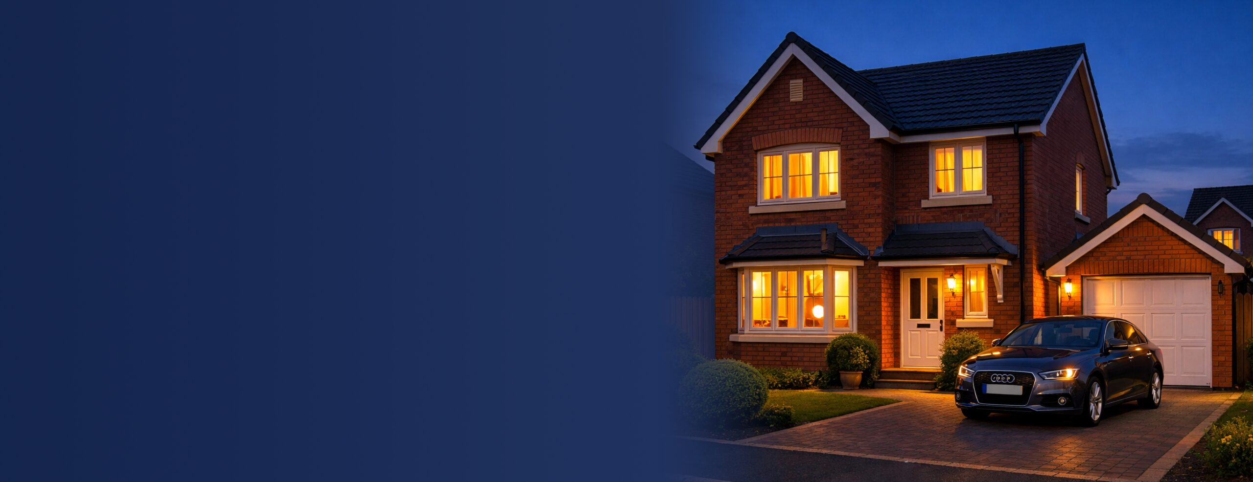 Family home at dusk